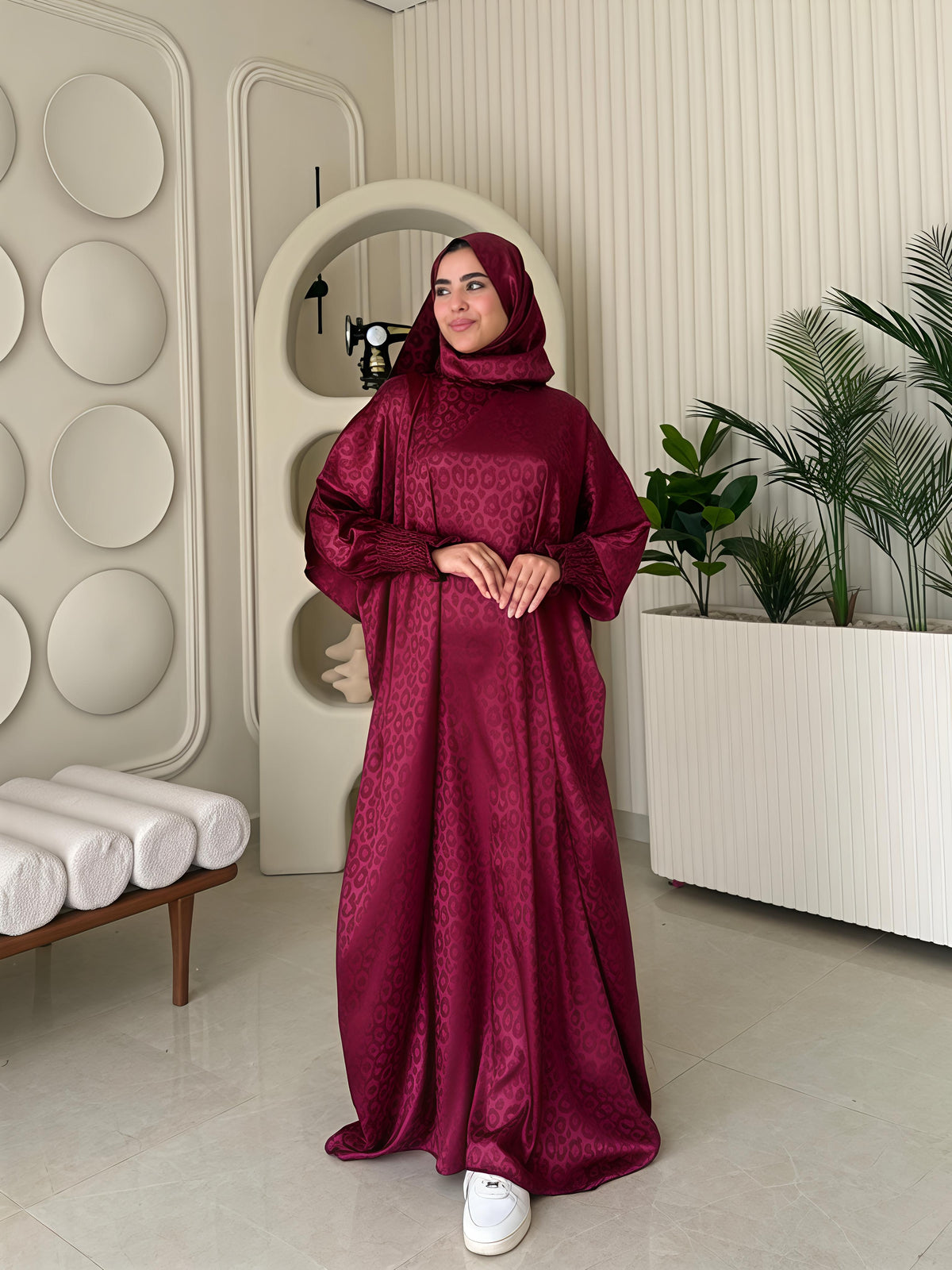 Isdal Jacquard Burgandy with bag