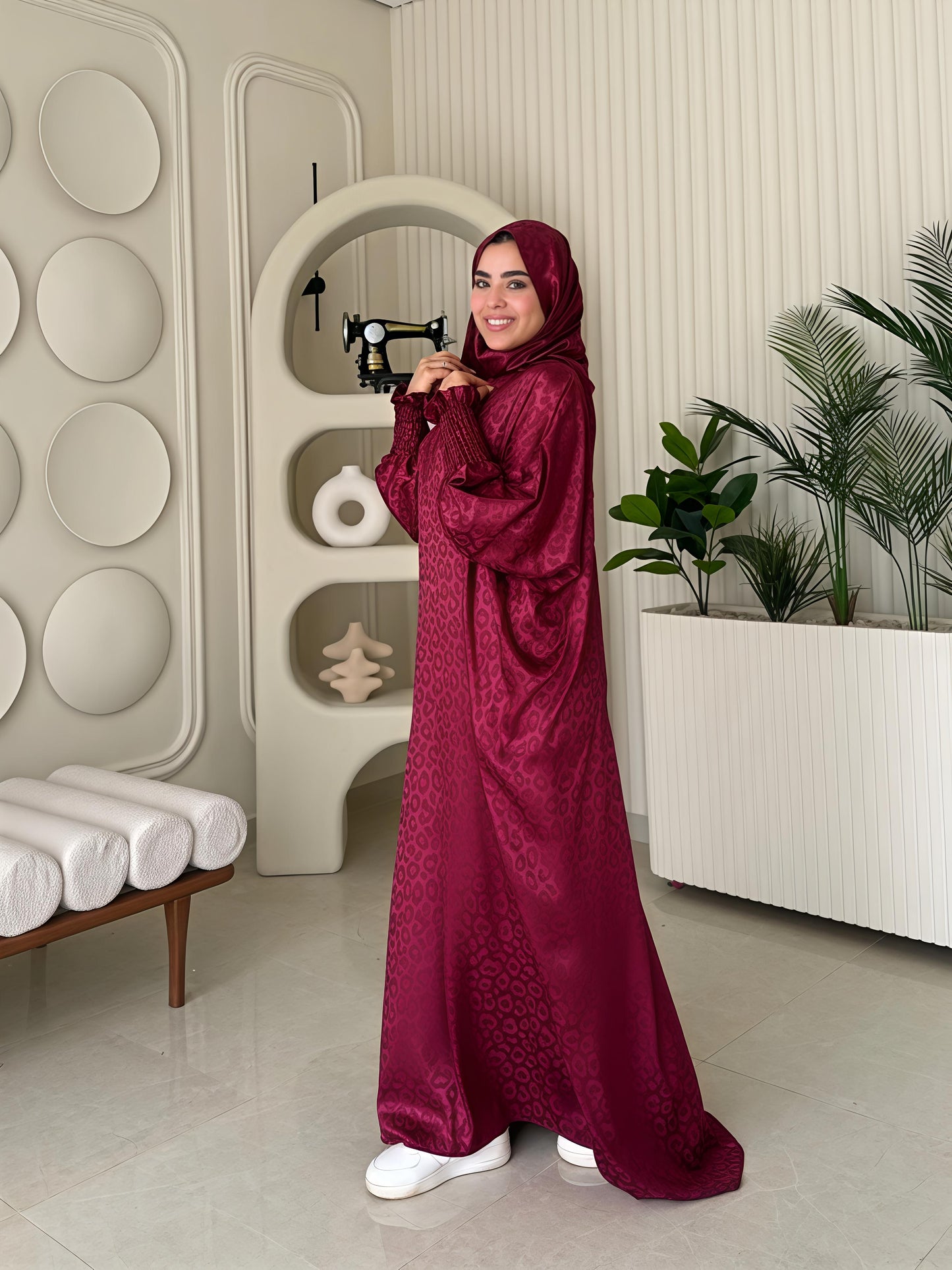 Isdal Jacquard Burgandy with bag