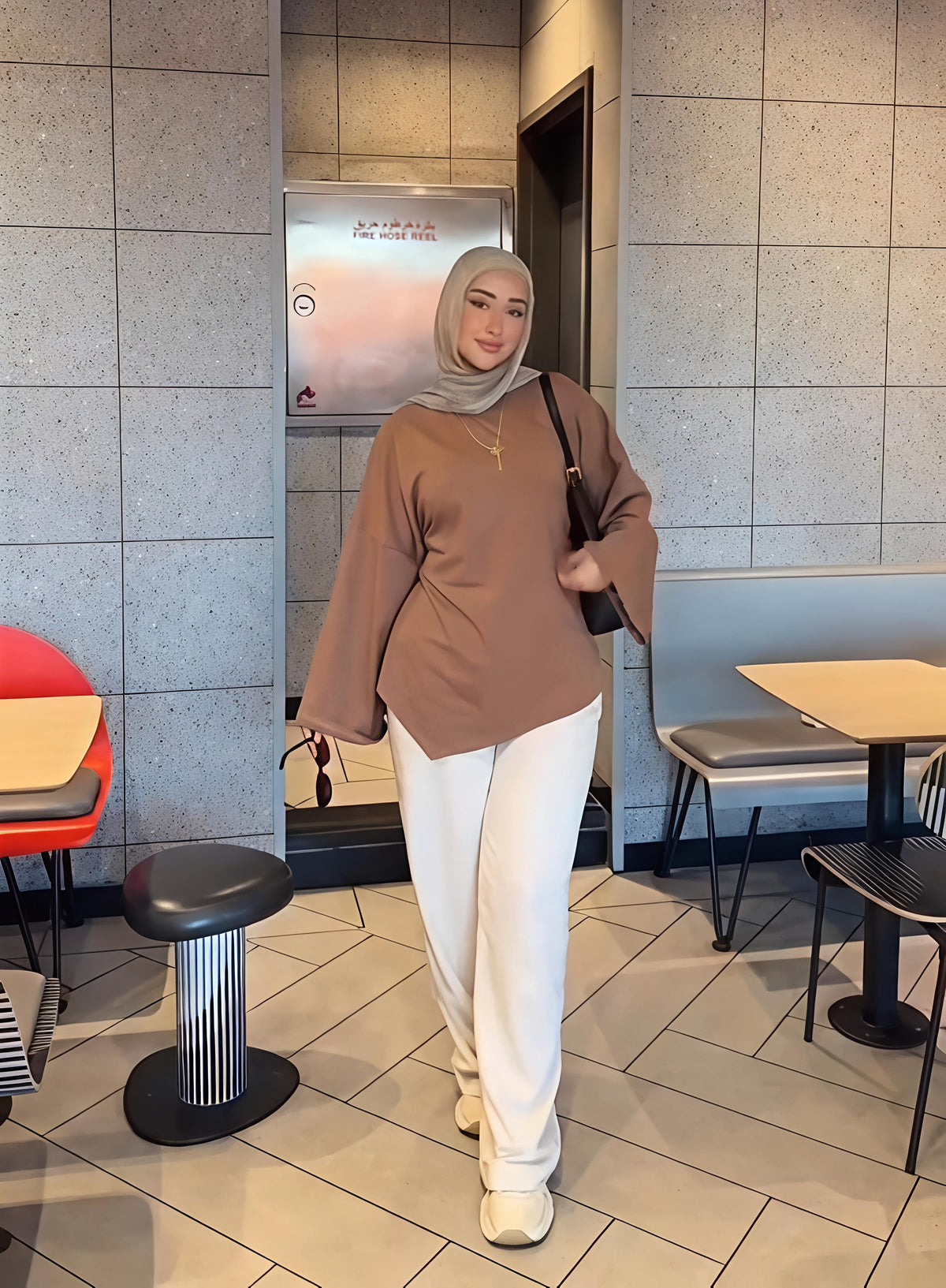 Oversized T-shirt with belt