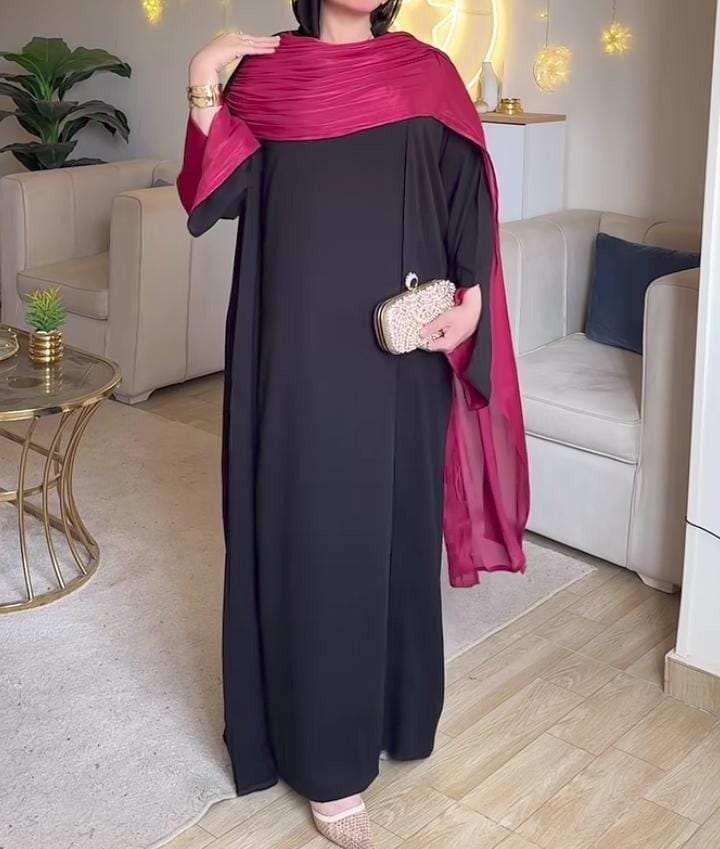 العباية الأوبن مع السكارف و ال بيزك