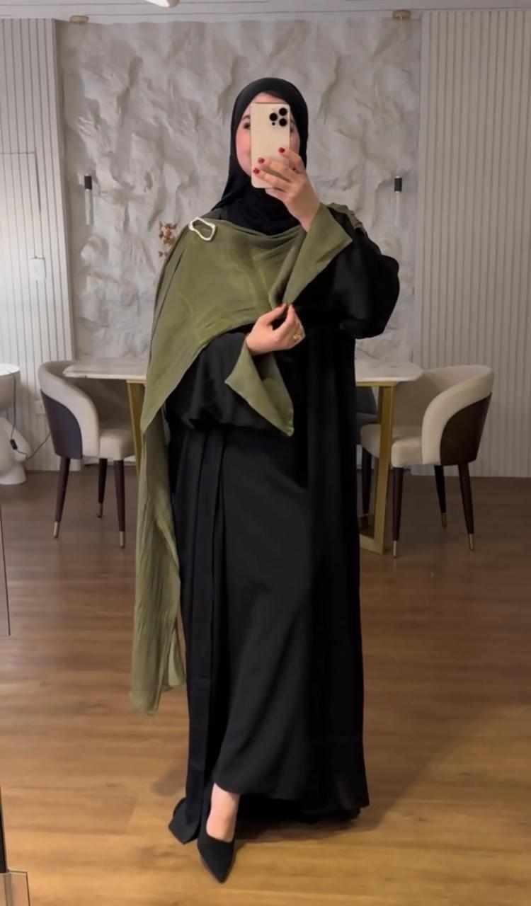 العباية الأوبن مع السكارف و ال بيزك