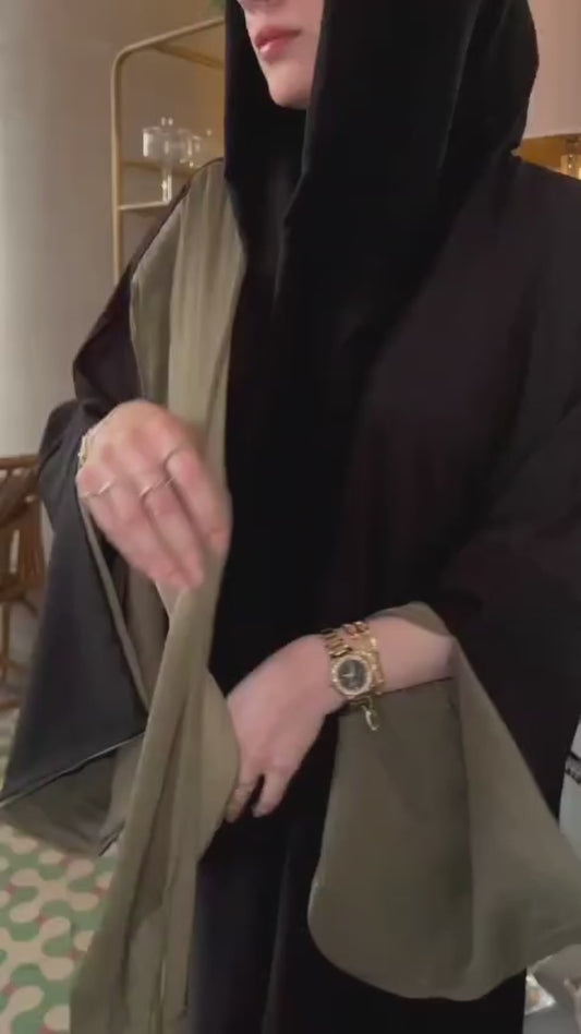 العباية الأوبن مع السكارف و ال بيزك