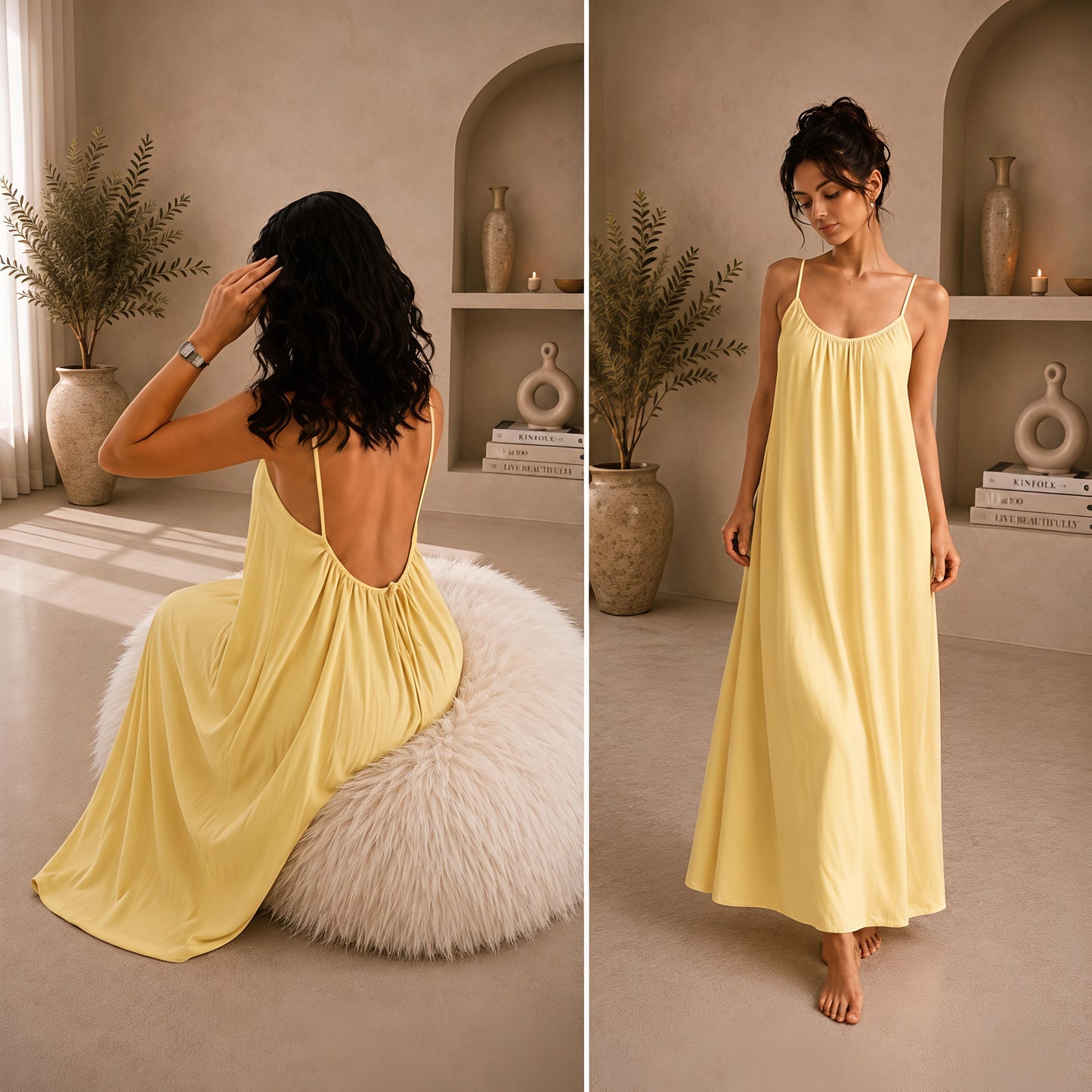Low Backless Flow Dress