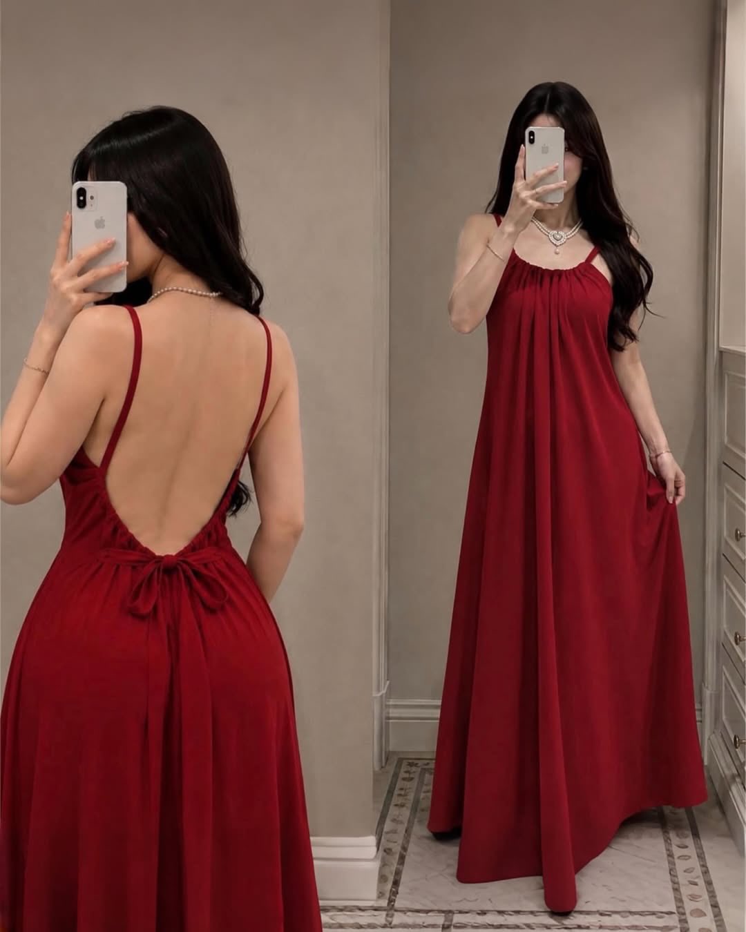 Low Backless Flow Dress