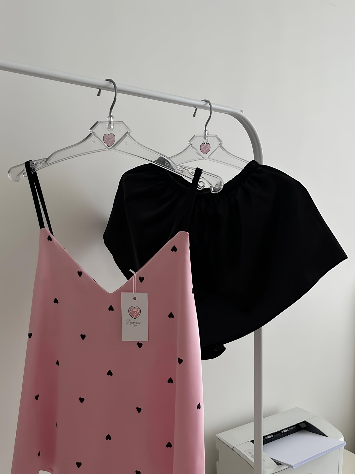 Midnight Satin Hearts Set