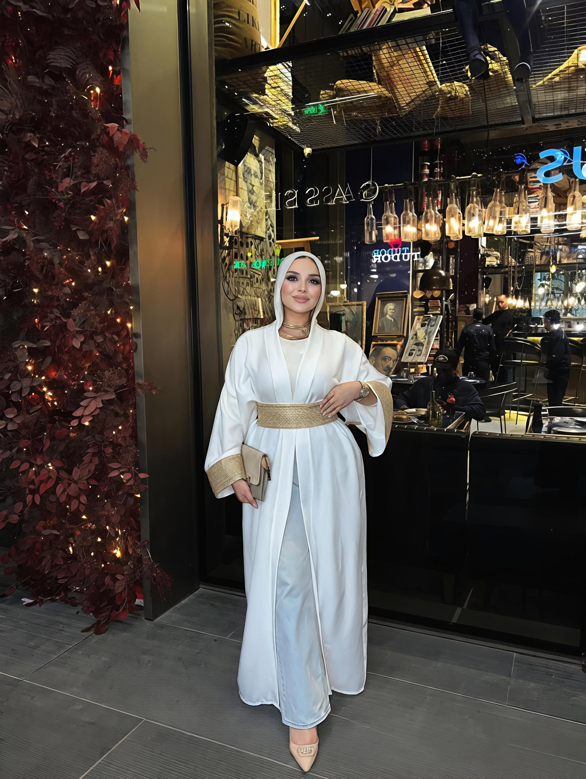 عباية أوبن بحزام كورسيه ميتالك