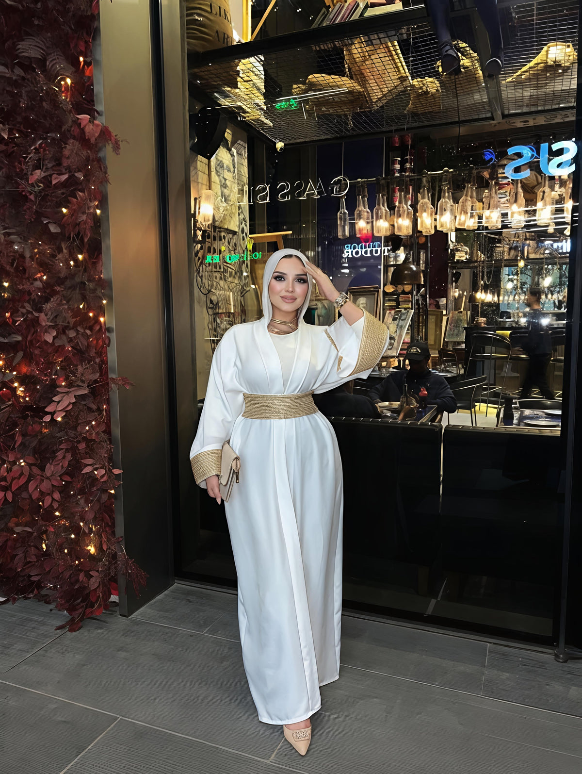عباية أوبن بحزام كورسيه ميتالك
