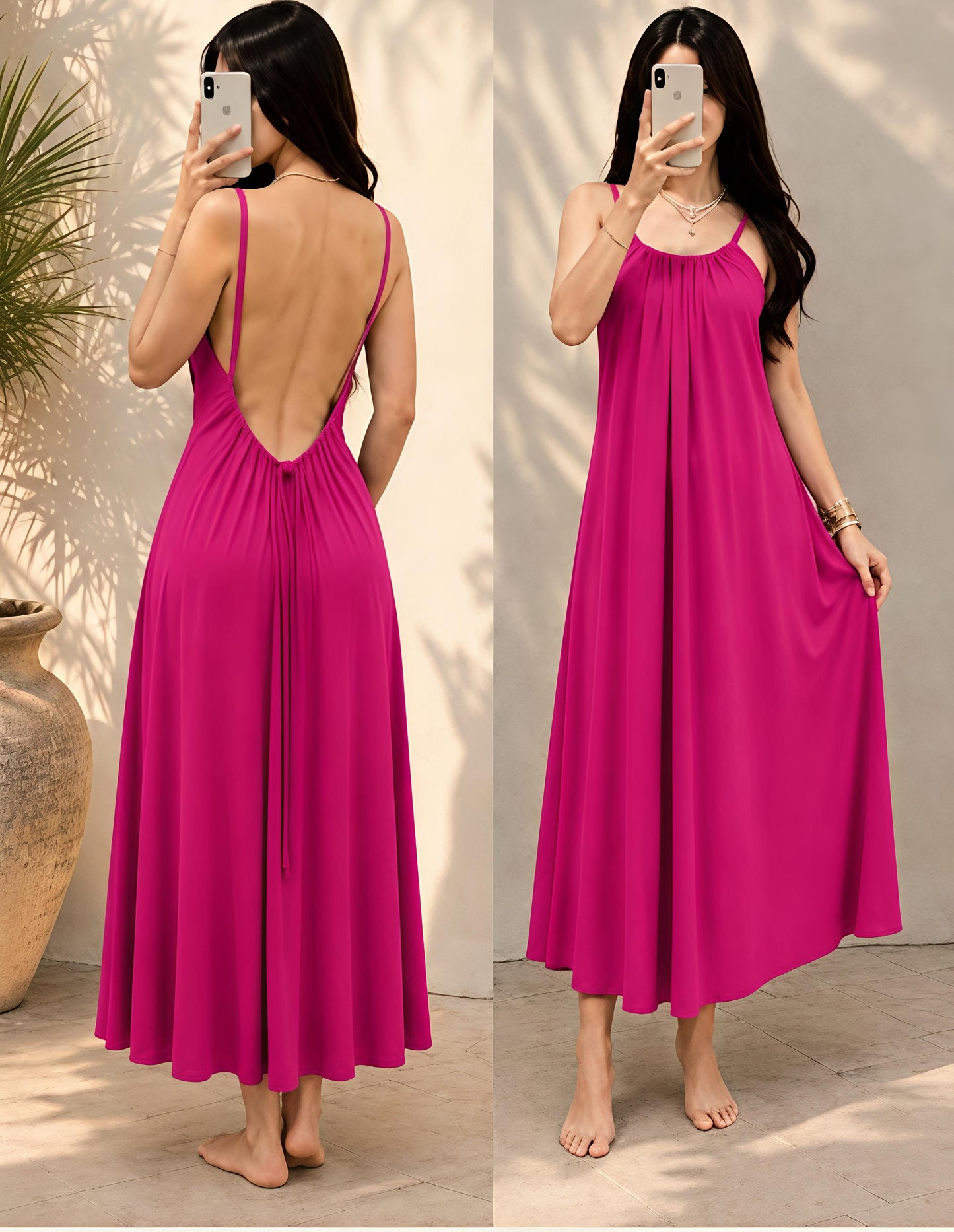 Low Backless Flow Dress