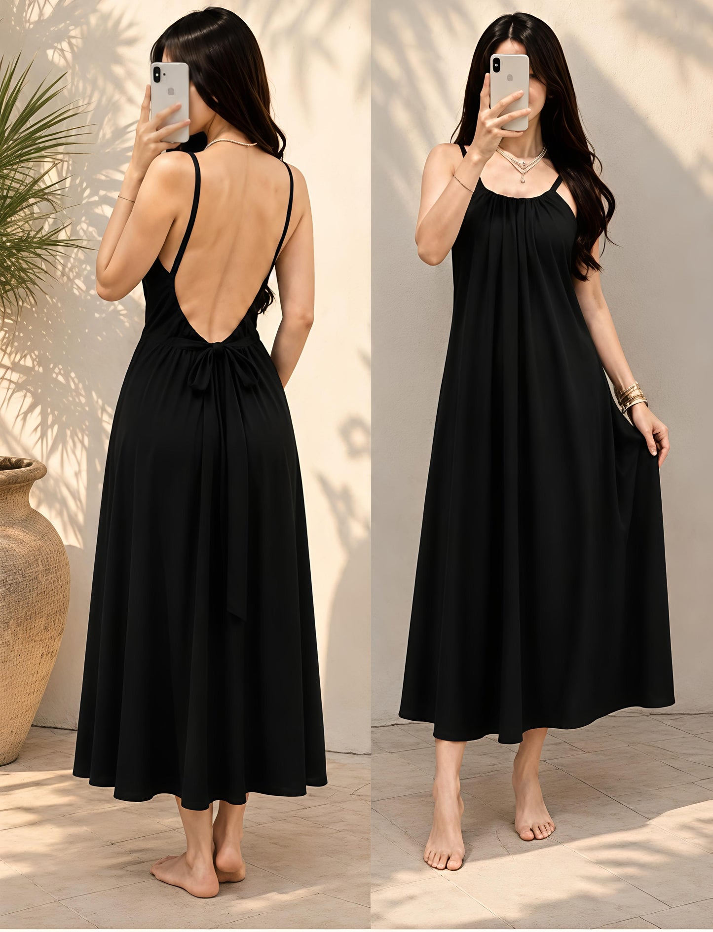 Low Backless Flow Dress