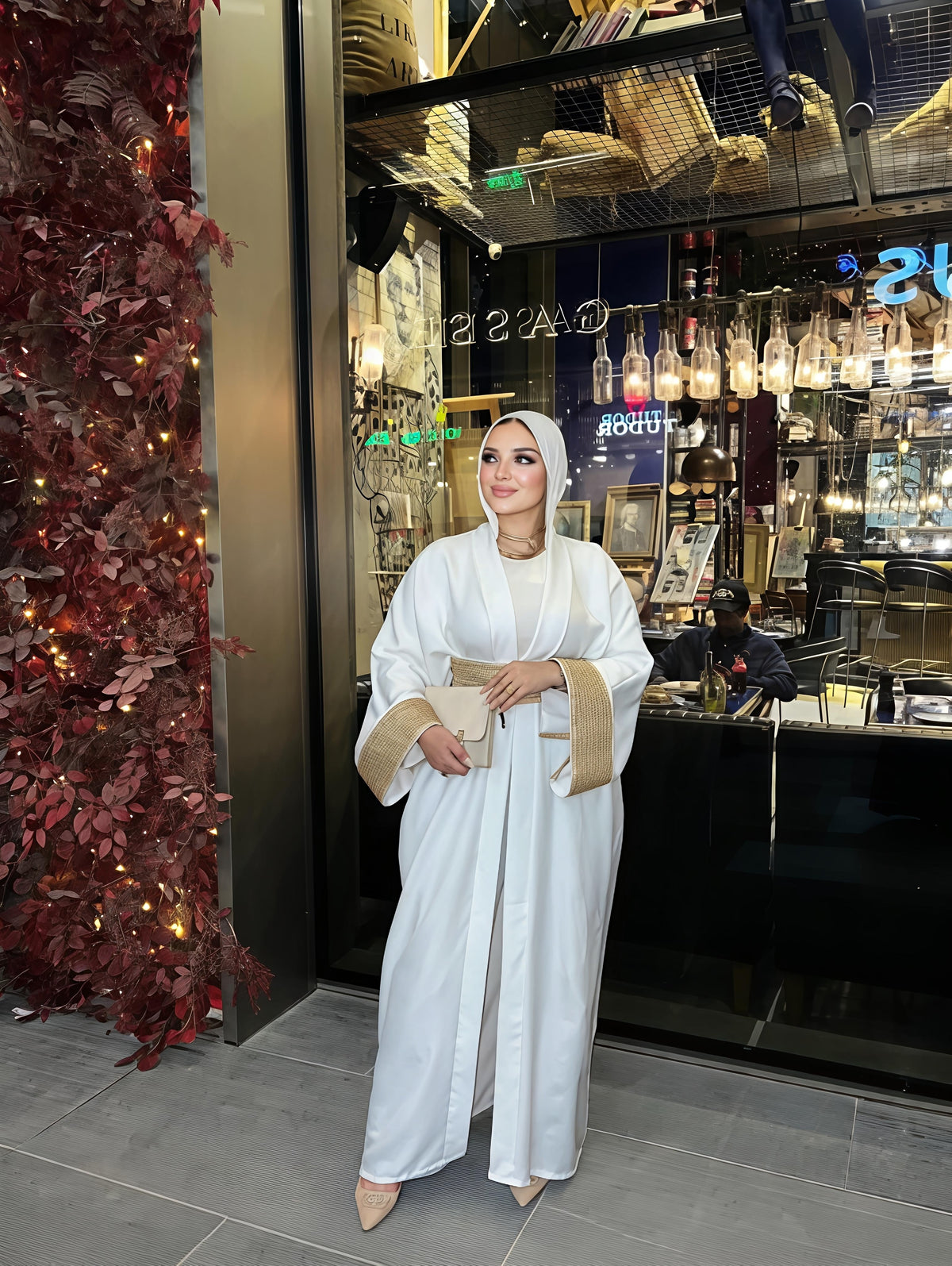 عباية أوبن بحزام كورسيه ميتالك