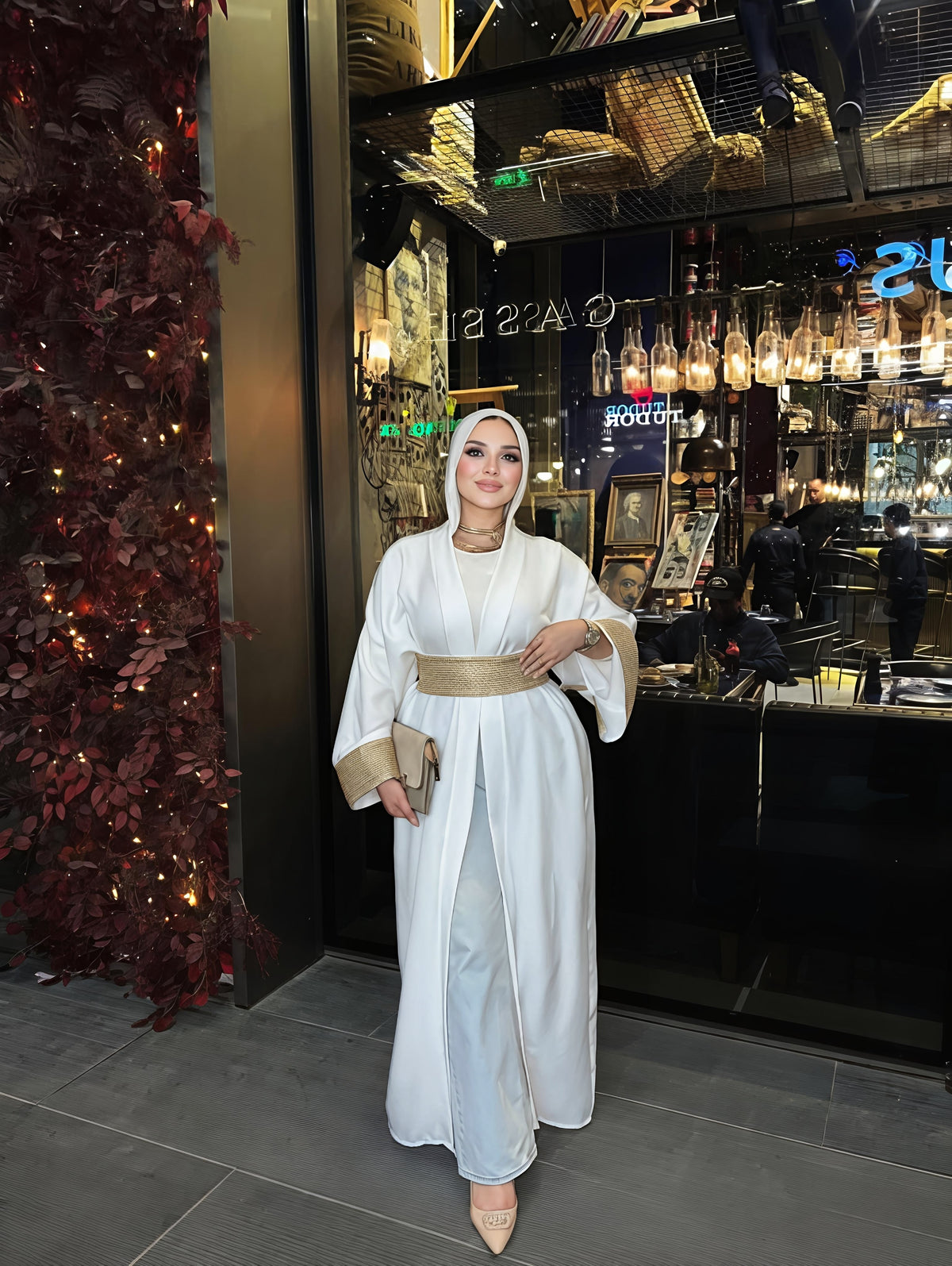 عباية أوبن بحزام كورسيه ميتالك