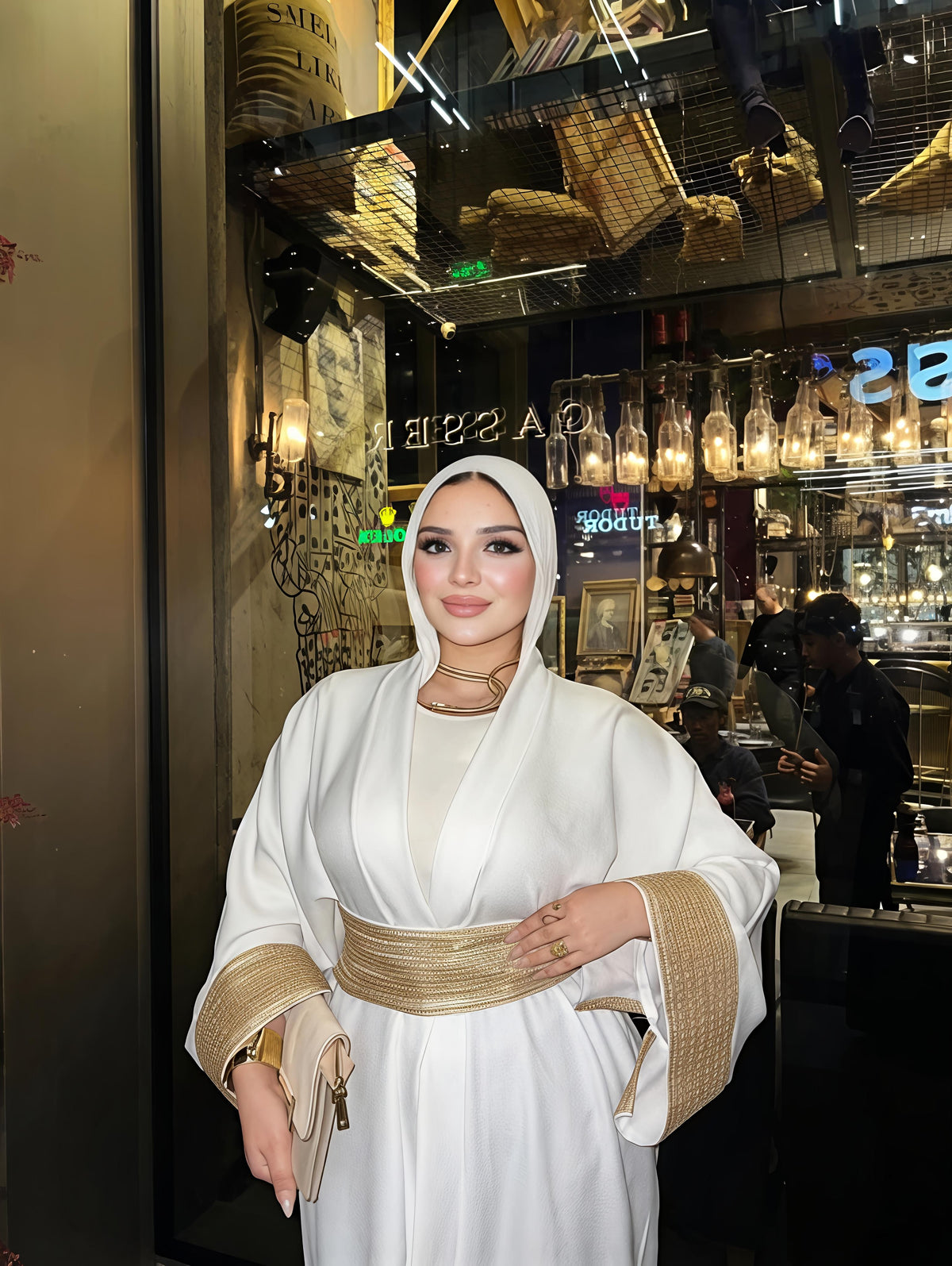 عباية أوبن بحزام كورسيه ميتالك